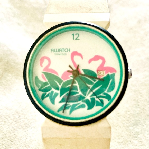 VINTAGE ARMITRON AWATCH ‘PINK FLAMINGOS’ RETRO QUARTZ WATCH - Picture 2 of 3